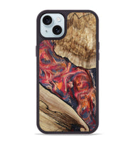 iPhone 15 Plus Wood Phone Case - Andy (Red, 801623)
