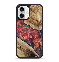 iPhone 16 Plus Wood Phone Case - Andy (Red, 801623)