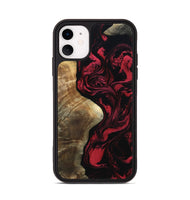 iPhone 11 Wood Phone Case - Mat (Red, 801626)
