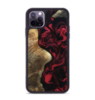 iPhone 11 Pro Max Wood Phone Case - Mat (Red, 801626)
