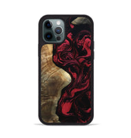 iPhone 12 Pro Wood Phone Case - Mat (Red, 801626)