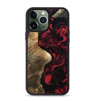 iPhone 13 Pro Max Wood Phone Case - Mat (Red, 801626)