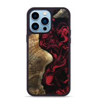 iPhone 14 Pro Max Wood Phone Case - Mat (Red, 801626)