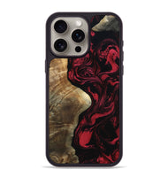 iPhone 15 Pro Max Wood Phone Case - Mat (Red, 801626)