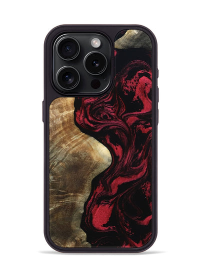 iPhone 15 Pro Wood Phone Case - Mat (Red, 801626)