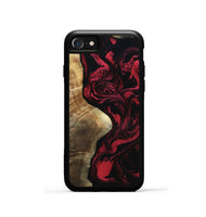 iPhone SE Wood Phone Case - Mat (Red, 801626)
