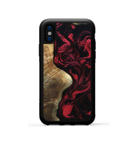iPhone Xs Wood Phone Case - Mat (Red, 801626)