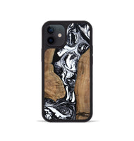 iPhone 12 mini Wood Phone Case - Rick (Black & White, 801635)