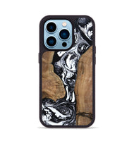 iPhone 14 Pro Wood Phone Case - Rick (Black & White, 801635)