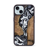 iPhone 15 Wood Phone Case - Rick (Black & White, 801635)