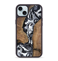 iPhone 15 Plus Wood Phone Case - Rick (Black & White, 801635)