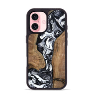 iPhone 16 Wood Phone Case - Rick (Black & White, 801635)