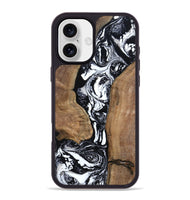 iPhone 16 Plus Wood Phone Case - Rick (Black & White, 801635)