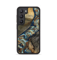 Galaxy S23 Wood Phone Case - Karon (Teal & Gold, 801649)