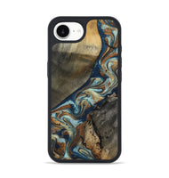 iPhone 16e Wood Phone Case - Karon (Teal & Gold, 801649)