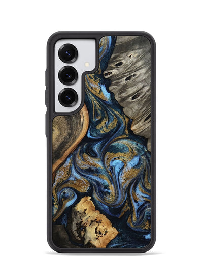 Galaxy S25 Wood Phone Case - Kairi (Teal & Gold, 801650)