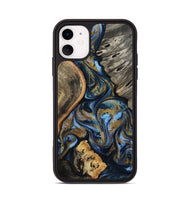iPhone 11 Wood Phone Case - Kairi (Teal & Gold, 801650)