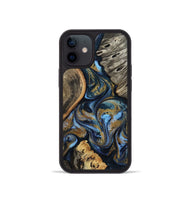 iPhone 12 mini Wood Phone Case - Kairi (Teal & Gold, 801650)