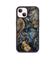 iPhone 14 Wood Phone Case - Kairi (Teal & Gold, 801650)