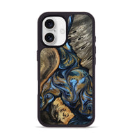 iPhone 17 Wood Phone Case - Kairi (Teal & Gold, 801650)