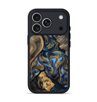 iPhone 17 Pro Wood Phone Case - Kairi (Teal & Gold, 801650)