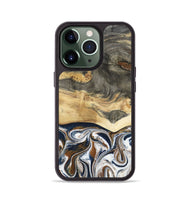 iPhone 13 Pro Wood Phone Case - Amias (Black & White, 801651)