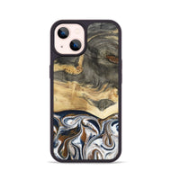 iPhone 14 Wood Phone Case - Amias (Black & White, 801651)