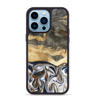 iPhone 14 Pro Max Wood Phone Case - Amias (Black & White, 801651)