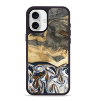 iPhone 16 Plus Wood Phone Case - Amias (Black & White, 801651)