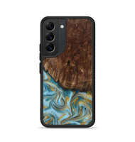 Galaxy S22 Wood Phone Case - Tonya (Teal & Gold, 801652)
