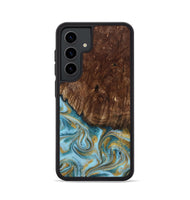 Galaxy S24 Wood Phone Case - Tonya (Teal & Gold, 801652)