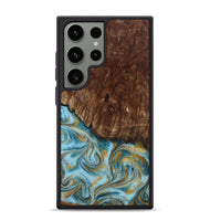 Galaxy S24 Ultra Wood Phone Case - Tonya (Teal & Gold, 801652)