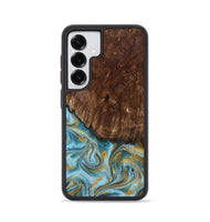 Galaxy S25 Wood Phone Case - Tonya (Teal & Gold, 801652)