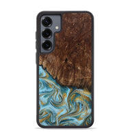 Galaxy S25 Plus Wood Phone Case - Tonya (Teal & Gold, 801652)