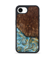 iPhone 16e Wood Phone Case - Tonya (Teal & Gold, 801652)