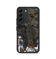 Galaxy S22 Wood Phone Case - Tracee (Teal & Gold, 801675)