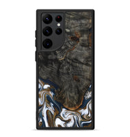 Galaxy S22 Ultra Wood Phone Case - Tracee (Teal & Gold, 801675)