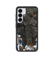 Galaxy S25 Wood Phone Case - Tracee (Teal & Gold, 801675)