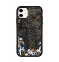 iPhone 11 Wood Phone Case - Tracee (Teal & Gold, 801675)