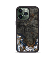 iPhone 13 Pro Wood Phone Case - Tracee (Teal & Gold, 801675)