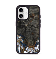 iPhone 17 Wood Phone Case - Tracee (Teal & Gold, 801675)