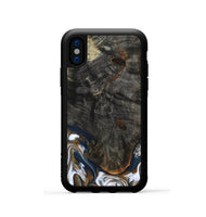 iPhone Xs Wood Phone Case - Tracee (Teal & Gold, 801675)