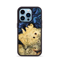 iPhone 14 Pro Wood Phone Case - Davian (Blue, 801727)