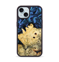 iPhone 15 Wood Phone Case - Davian (Blue, 801727)
