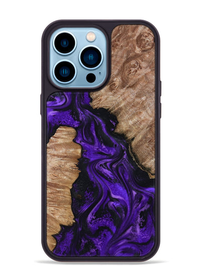 iPhone 14 Pro Max Wood Phone Case - Jailyn (Purple, 801729)
