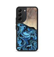 Galaxy S22 Wood Phone Case - Elza (Blue, 801735)
