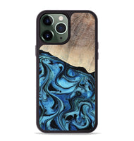 iPhone 13 Pro Max Wood Phone Case - Elza (Blue, 801735)