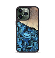 iPhone 13 Pro Wood Phone Case - Elza (Blue, 801735)