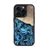 iPhone 16 Pro Wood Phone Case - Elza (Blue, 801735)