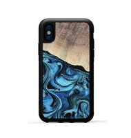 iPhone Xs Wood Phone Case - Elza (Blue, 801735)
